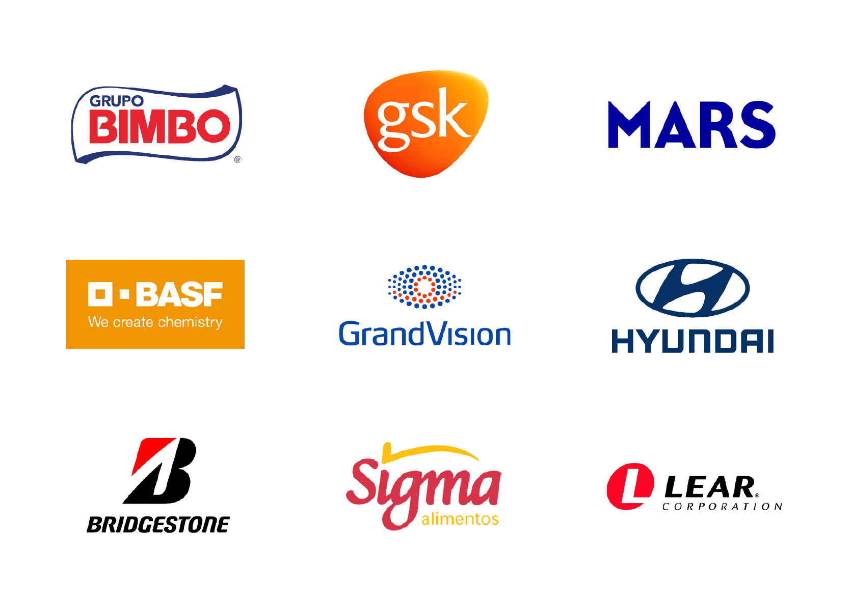 Grupo Bimbo, GSK, Mars, BASF, GrandVision, Hyundai, ...